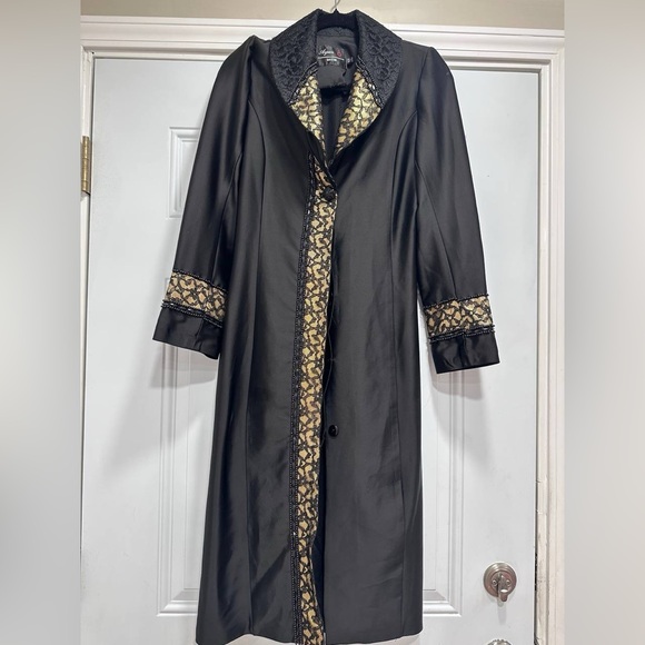 Dresses & Skirts - Midi embellished Dress Abaya with mesh lace beads details size S